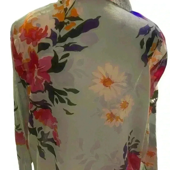 Soft Surroundings Sheet Floral Tunic Button Down with pockets. Size PL Petite Lg - Picture 6 of 8